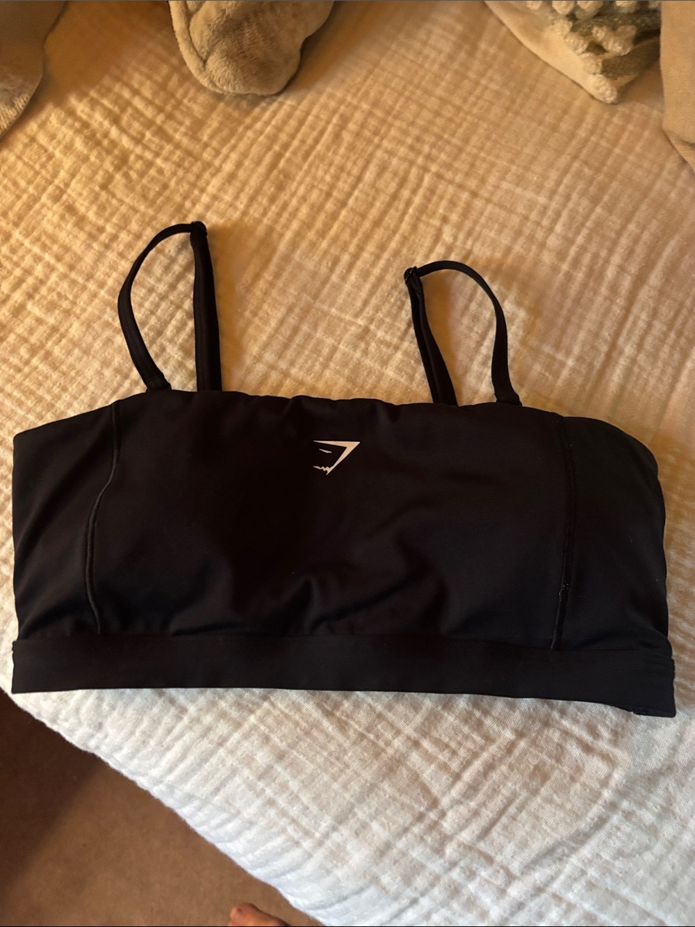 Gymshark Black Strappy Sports Bra with Slim Adjustable Straps